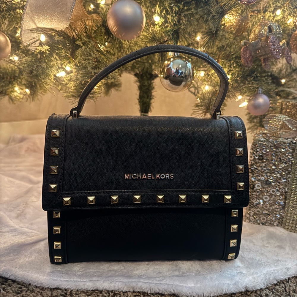 Michael Kors Black Mini Bag with Gold Studs